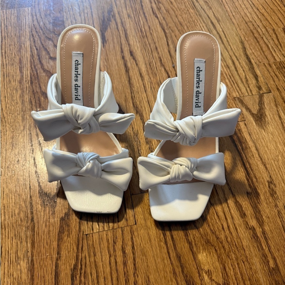 Charles David Rox Double Bow Slide Sandal Heel - Picture 2 of 11
